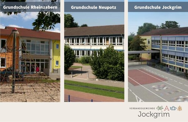 Bild vergr&ouml;&szlig;ern: Das Bild zeigt die drei Grundschulen in Rheinzabern, Neupotz und Jockgrim