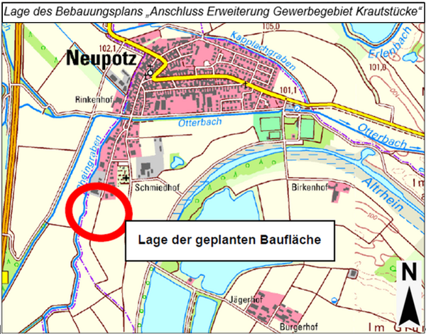 Bild vergr&ouml;&szlig;ern: Lage Bebauungsplan Krautst&uuml;cke Neupotz