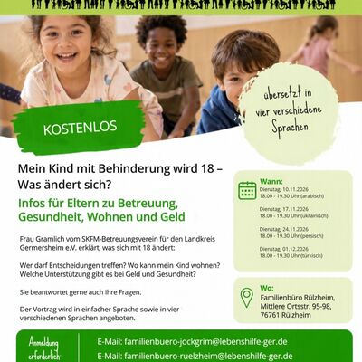 Infos f&uuml;r Eltern zu Betreuung, Gesundheit, Wohnen und Geld